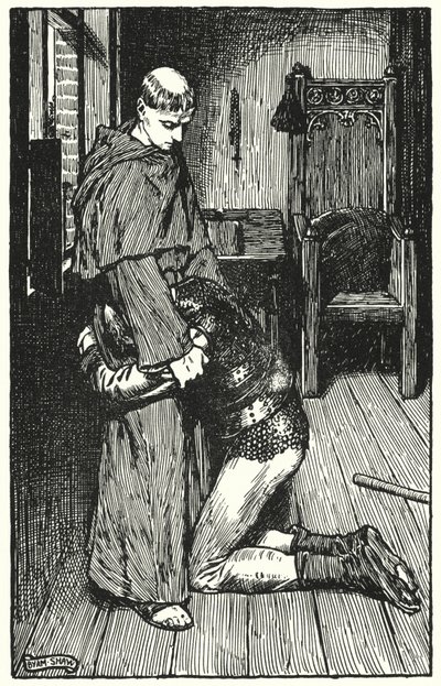 チャールズ・リードの「The Cloister and The Hearth」のイラスト（リトグラフ）。 作： Byam (after) Shaw