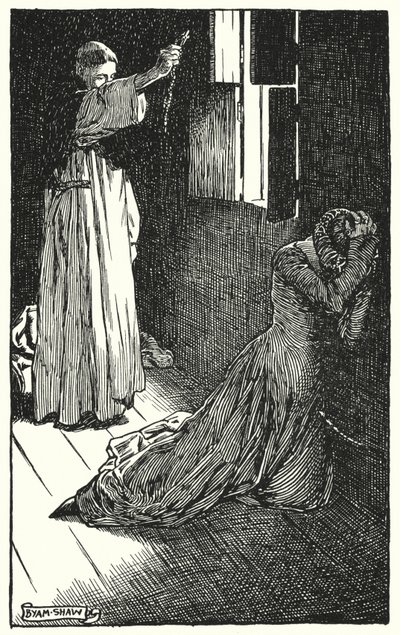 チャールズ・リードの「The Cloister and The Hearth」のイラスト（リトグラフ）。 作： Byam (after) Shaw