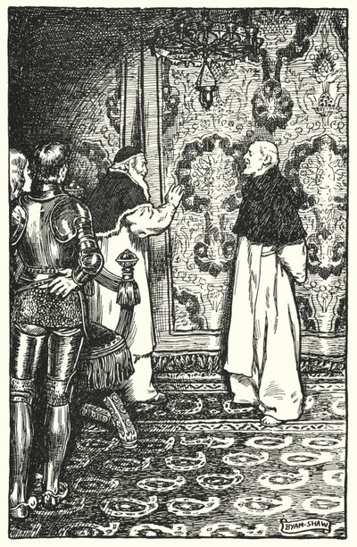 チャールズ・リードの「The Cloister and The Hearth」のイラスト（リトグラフ）。 作： Byam (after) Shaw