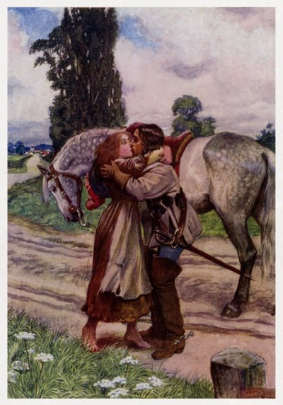 "O stay, O stay, thou goodly youth" (カラーリトグラフ) 作： Byam (after) Shaw
