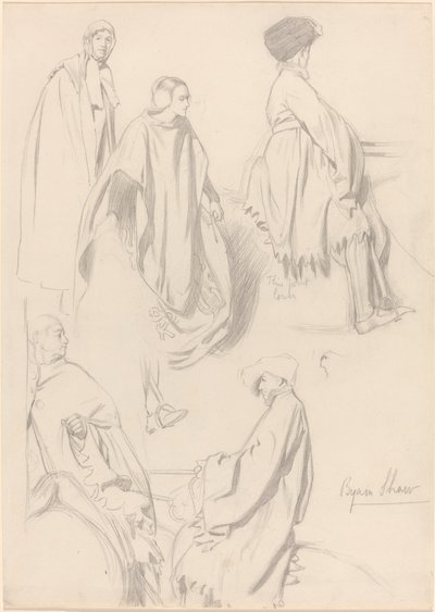 中世の服装をした男女の研究 作： Byam Shaw