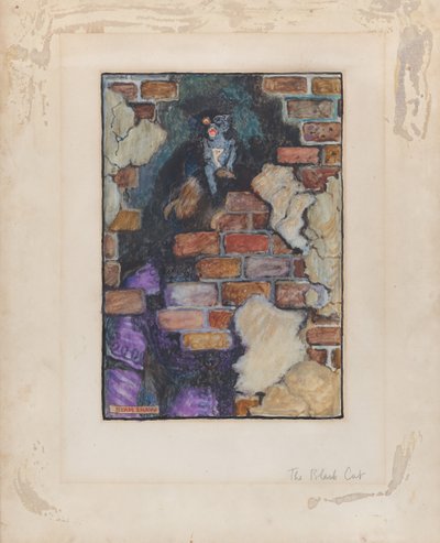エドガー・アラン・ポーの「Selected Tales of Mystery」の黒猫、1909年、1909年。 作： Byam Shaw