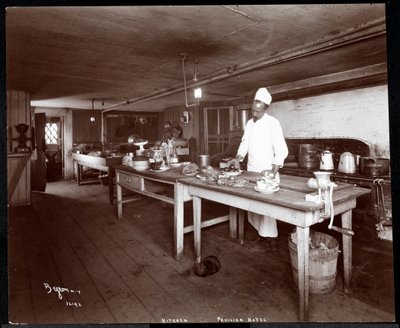 Janer&39;s Pavilion Hotel、Red Bank、New Jersey、1903（シルバーゼラチンプリント）のキッチンのシェフ 作： Byron Company