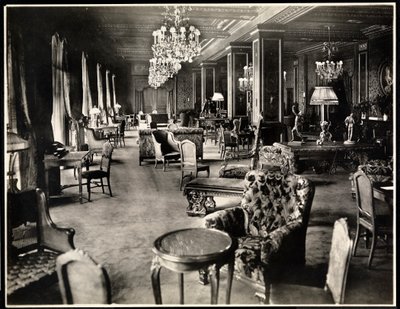 Hotel Knickerbockerのラウンジ、1906年（銀ゼラチンプリント） 作： Byron Company