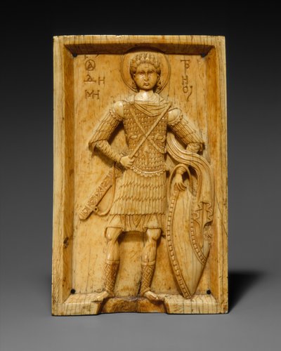 聖デメトリオスのアイコン、950-1000（アイボリー） 作： Byzantine