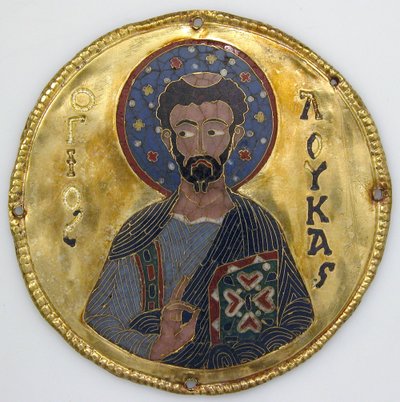 イコン額からの聖ルカのメダイユ 1100年頃（金・銀・エナメル七宝 作： Byzantine