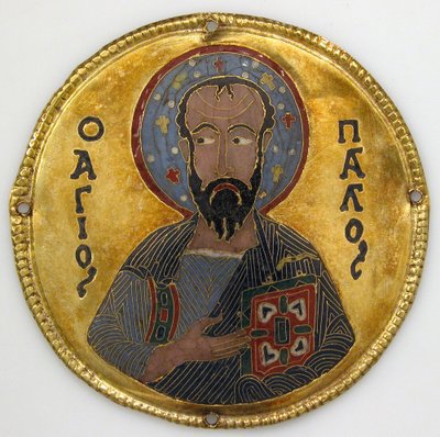 イコン枠の聖パウロのメダイヨン 1100年頃（金、銀、エナメルの七宝細工 作： Byzantine