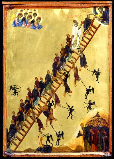 クリマカスの聖ヨハネのはしご（テンペラと木の上の金） 作： Byzantine