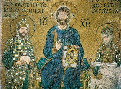 イスタンブール、アヤソフィアの「ゾーイ・モザイク 作： Byzantine