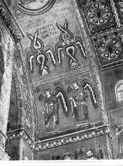 後陣の天使たちの詳細、1175年から1250年頃（モザイク画 作： Byzantine Byzantine