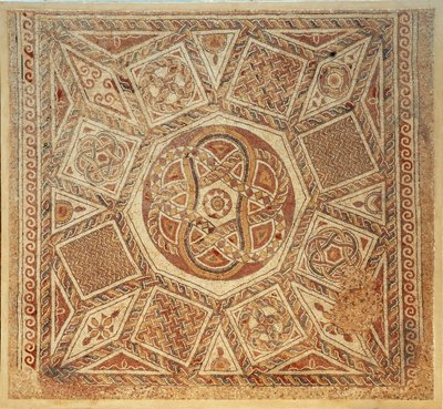 デイルカーラの要塞のビザンチン修道院のモザイクの床、紀元6世紀（モザイク） 作： Byzantine Byzantine