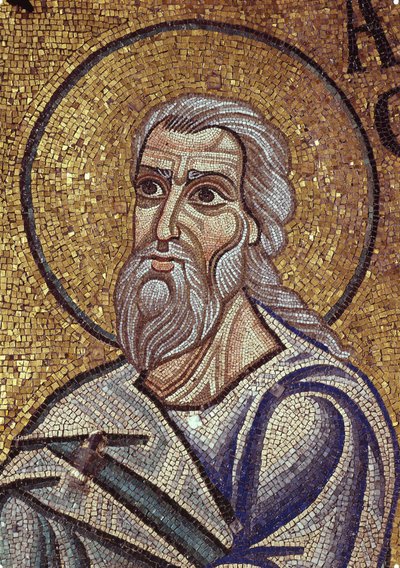 12世紀のサンマルコ寺院の内部モザイクの預言者ハバククの詳細 作： Byzantine Byzantine
