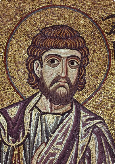 12世紀のサンマルコ寺院の内部モザイクの預言者ゼカリヤの詳細 作： Byzantine Byzantine