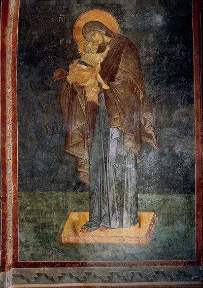 聖母子像（フレスコ画 作： Byzantine Byzantine
