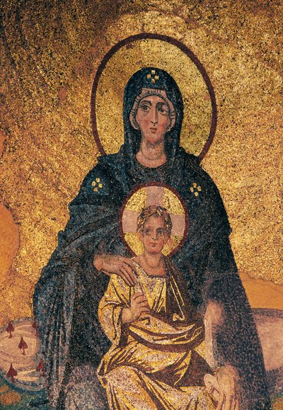 配置された聖母子像（モザイク画 作： Byzantine Byzantine