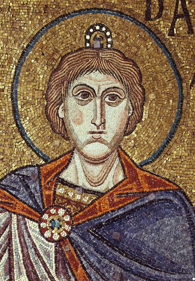 12世紀のサンマルコ寺院の内部モザイクの預言者ダニエルの詳細 作： Byzantine Byzantine