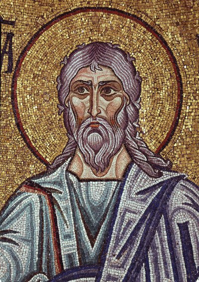 12世紀のサンマルコ寺院の内部モザイクの預言者エレミヤの詳細 作： Byzantine Byzantine