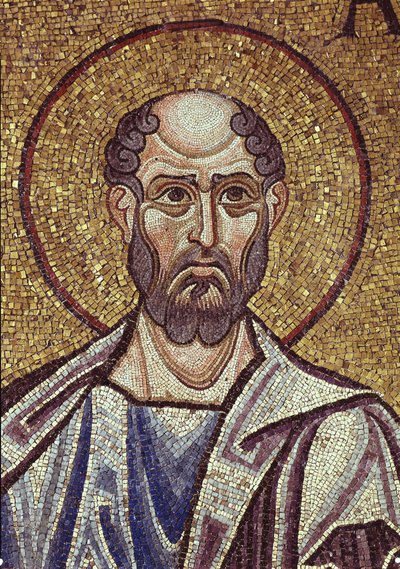 12世紀のサンマルコ寺院の内部モザイクの預言者オバディアの詳細 作： Byzantine Byzantine