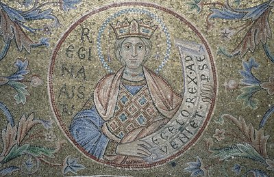 シバの女王、13世紀のサンマルコ寺院の内部モザイクの詳細 作： Byzantine Byzantine