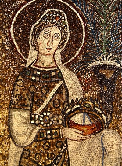 処女殉教者（モザイク）（58073も参照） 作： Byzantine School