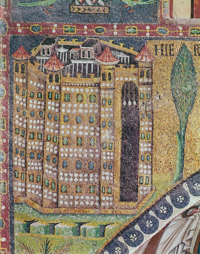 エルサレムの詳細（モザイク 作： Byzantine School