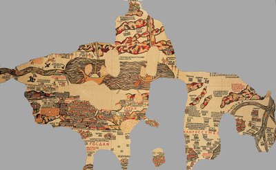 地図、マダバ、ヨルダン（モザイク） 作： Byzantine School