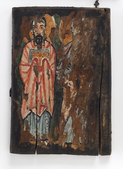 セントマークとセントルーク、ワシントン原稿III（木製パネルの腐食性絵画）の右表紙 作： Byzantine School