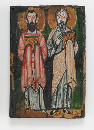 セントマシューとセントジョン、ワシントン原稿IIIの右表紙（木製パネルの腐食性絵画） 作： Byzantine School