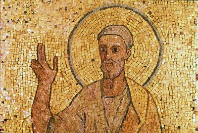 聖ペテロのクリプトからの聖ペテロ、西暦700年頃（モザイク）（151555も参照） 作： Byzantine School