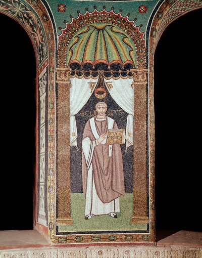 司教座のエクレシア（モザイクの詳細、6世紀 作： Byzantine School