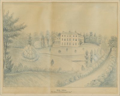 ハイオフリー-ヒルホール：鉛筆とウォッシュの描画、ND [c 1840] 作： C.B Ash
