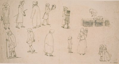 を含むさまざまな図 遊び好きな子どもたちと「肖像画家ハンセン」の2組 作： C.D. Fritzsch