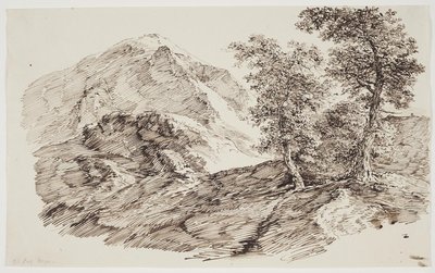 木のある山の風景 作： C.F. von Rumohr