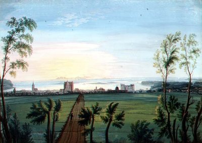 シュヴェリンの朝の風景（水彩画 作： C.H. Nipperdey