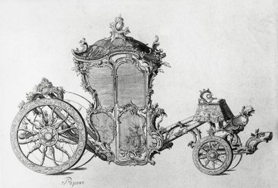 ロココ調の馬車のデザイン、エングレービング 作： J.B. and Brown J. Rowbotham