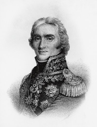 リヴォリ公爵、エスリング王子、フランス帝国元帥であったアンドレ・マッセナ（1758-1817）の肖像、エングレーヴィング 作： J.B. and Brown J. Rowbotham