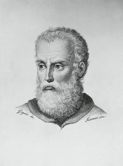 イタリアの作家・詩人、アンニバレ・カロ（1507-1566）の肖像、ジョヴァンニ・バッティスタ・ジゴラ（1767-1841）のデッサンの後、アド・フィオローニ（1812-1833）が彫ったもの 作： J.B. and Brown J. Rowbotham