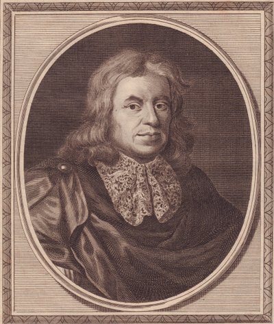 イギリス人医師Thomas Sydenham (1624-1689)の肖像、P Lelyの絵画からJohn Goldar (1729-1795)による銅版画 作： J.B. and Brown J. Rowbotham