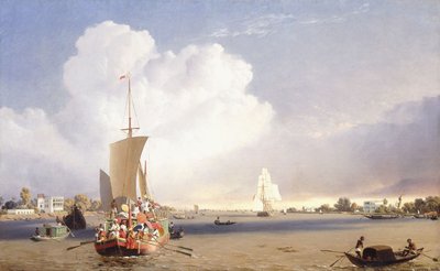 フーグリー川の輸送、カルカッタ、1852年 作： C.J. Martin
