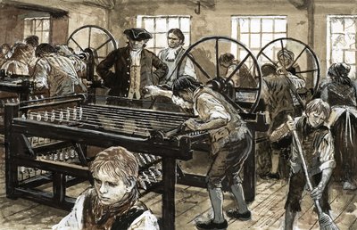 都市の発見コットンが王様だった場所（紙にグワッシュ） 作： C.L. Doughty