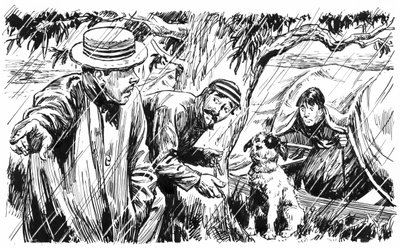 ジェローム・K・ジェローム作『Three Men In A Boat』の挿絵（ペンとインク） 作： CL ダウティ