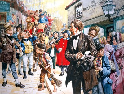 オールド・キュリオシティ・ショップ」 チャールズ・ディケンズ作 1840-1年 （紙にグワッシュ） 作： CL ダウティ