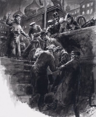 チャイコフスキーの自殺未遂（紙にグワッシュ） 作： C.L. Doughty