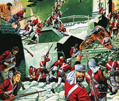 1857年のインド・ラクナウの救済 作： C.L. Doughty