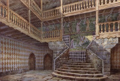 ヴァル・ダオスタのニュス近くのフェニス城（色リソ） 作： C.T.G. Formili