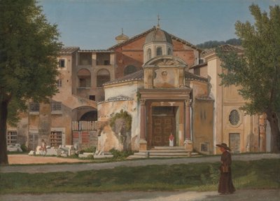 ローマのサクラ街道の一部 聖コスマス教会とダミアン教会。 1814-15。 作： Christoffer Wilhelm Eckersberg