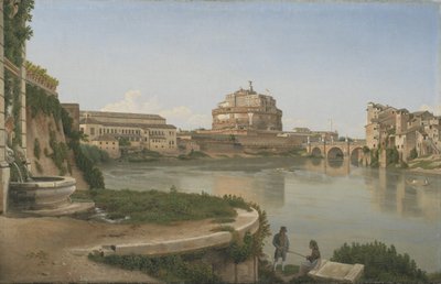 トラステヴェレからカステル サン アンジェロに向かうテヴェレ川の眺め 作： Christoffer Wilhelm Eckersberg