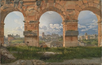 コロッセオの 3 階の 3 つのアーチからの眺め 作： Christoffer Wilhelm Eckersberg