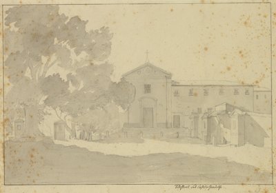 ローマの南東にあるカステル ガンドルフォにあるカプチン修道院。 作： Christoffer Wilhelm Eckersberg