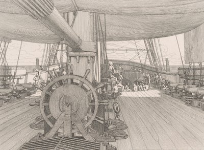 軍艦の甲板、約。 1833年。 作： Christoffer Wilhelm Eckersberg